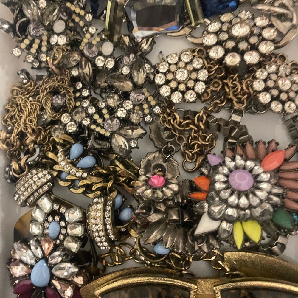 Vintage Gold and Silver Floral Rhinestone Necklace Collection